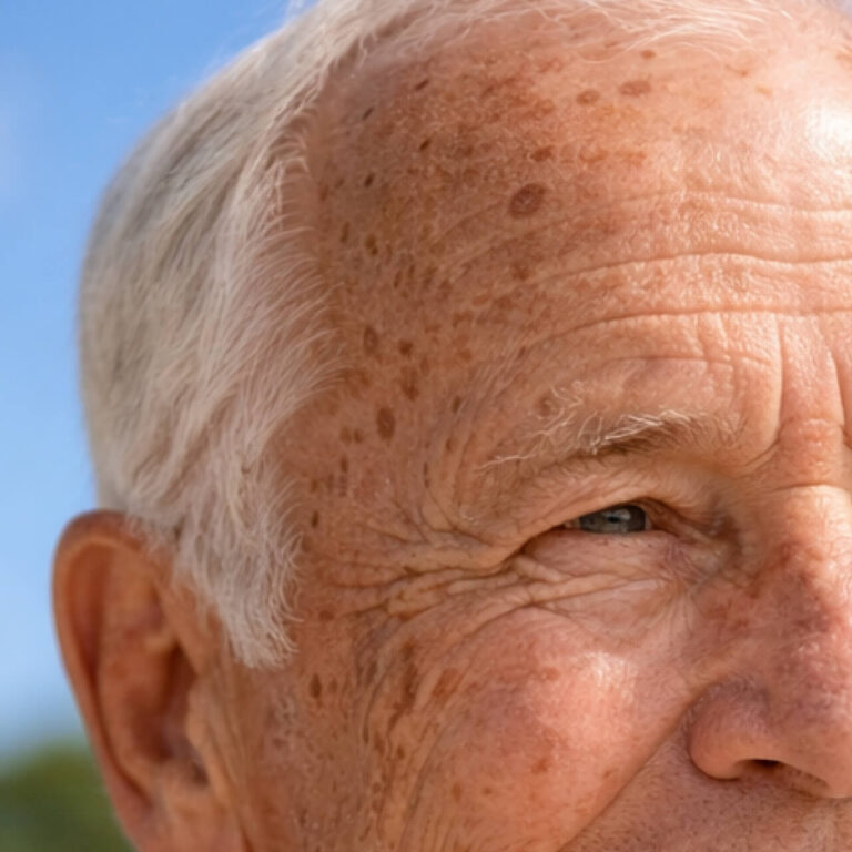 Older man's head with age spots