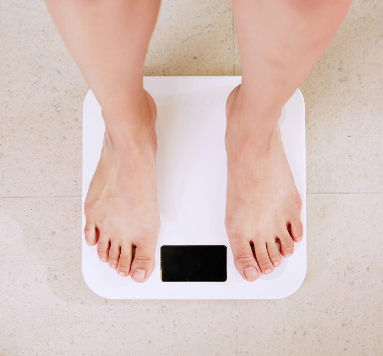 Person standing on scale